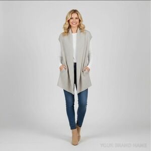 Brochu Walker - Wool/Cashmere/Silk Blend - Sleeveless Wrap Cardigan Vest - Small
